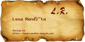 Lexa Renáta névjegykártya